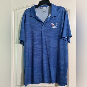 Puma golf shirt blue camo Volition size large
